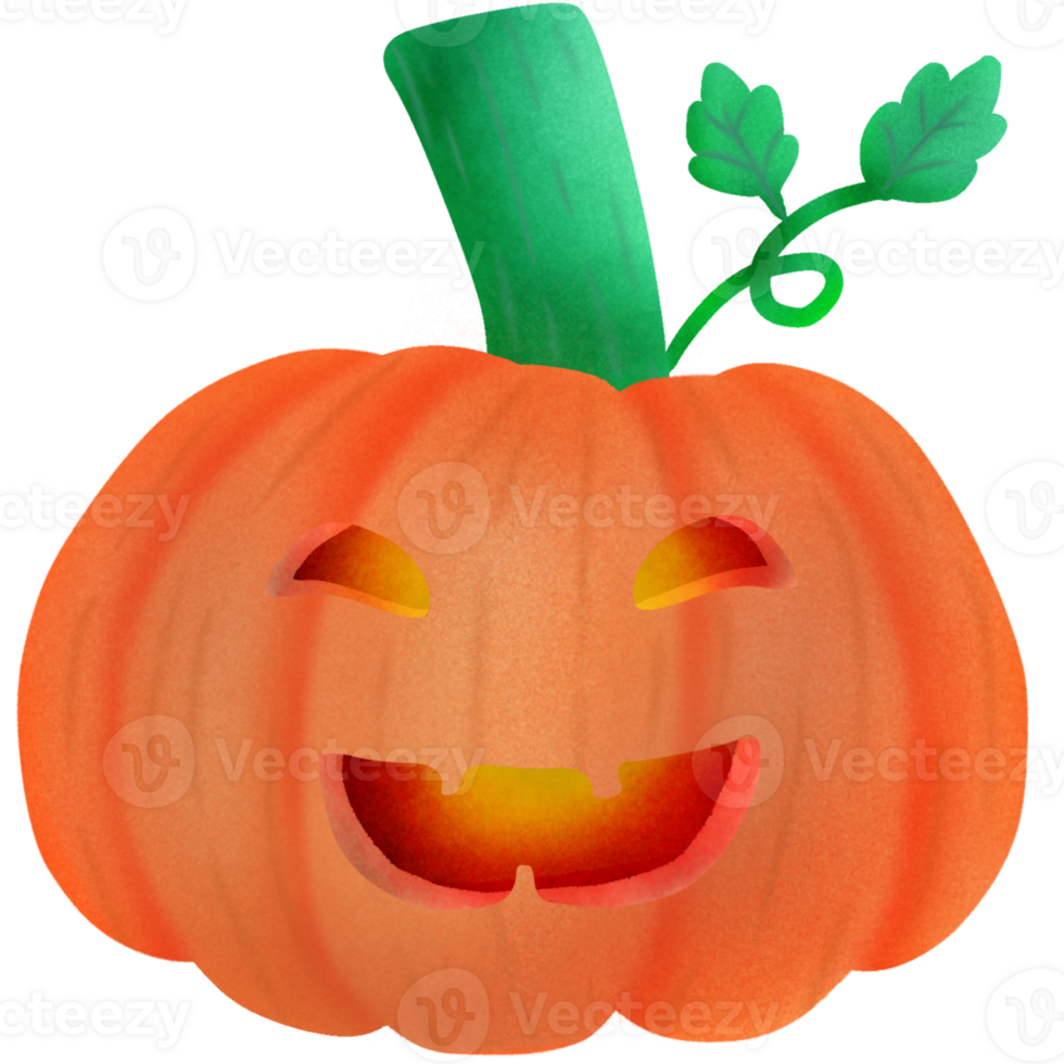 Jack-o'-lantern with smiling face png
