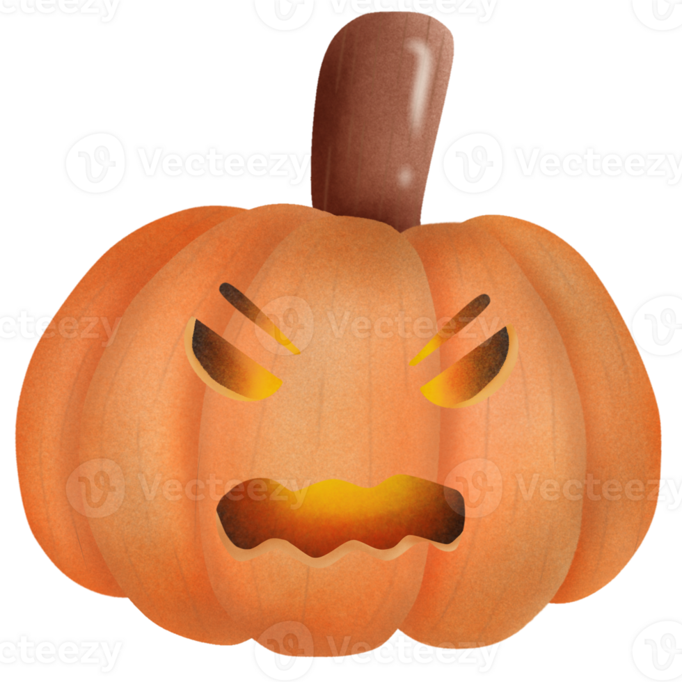 Jack-o'-lantern with a scary face png