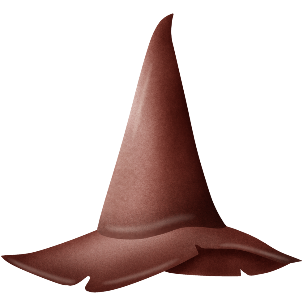 Brown witch hat with a plain background png