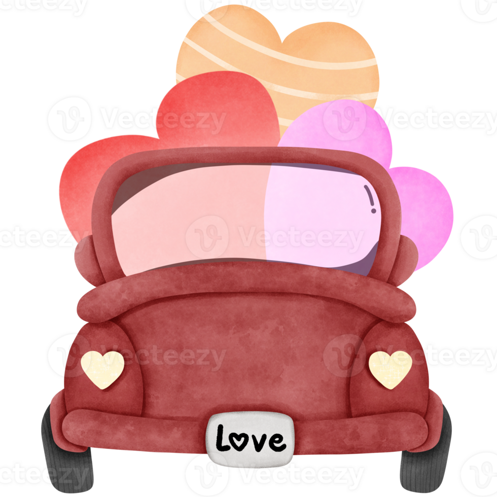 Car red love png