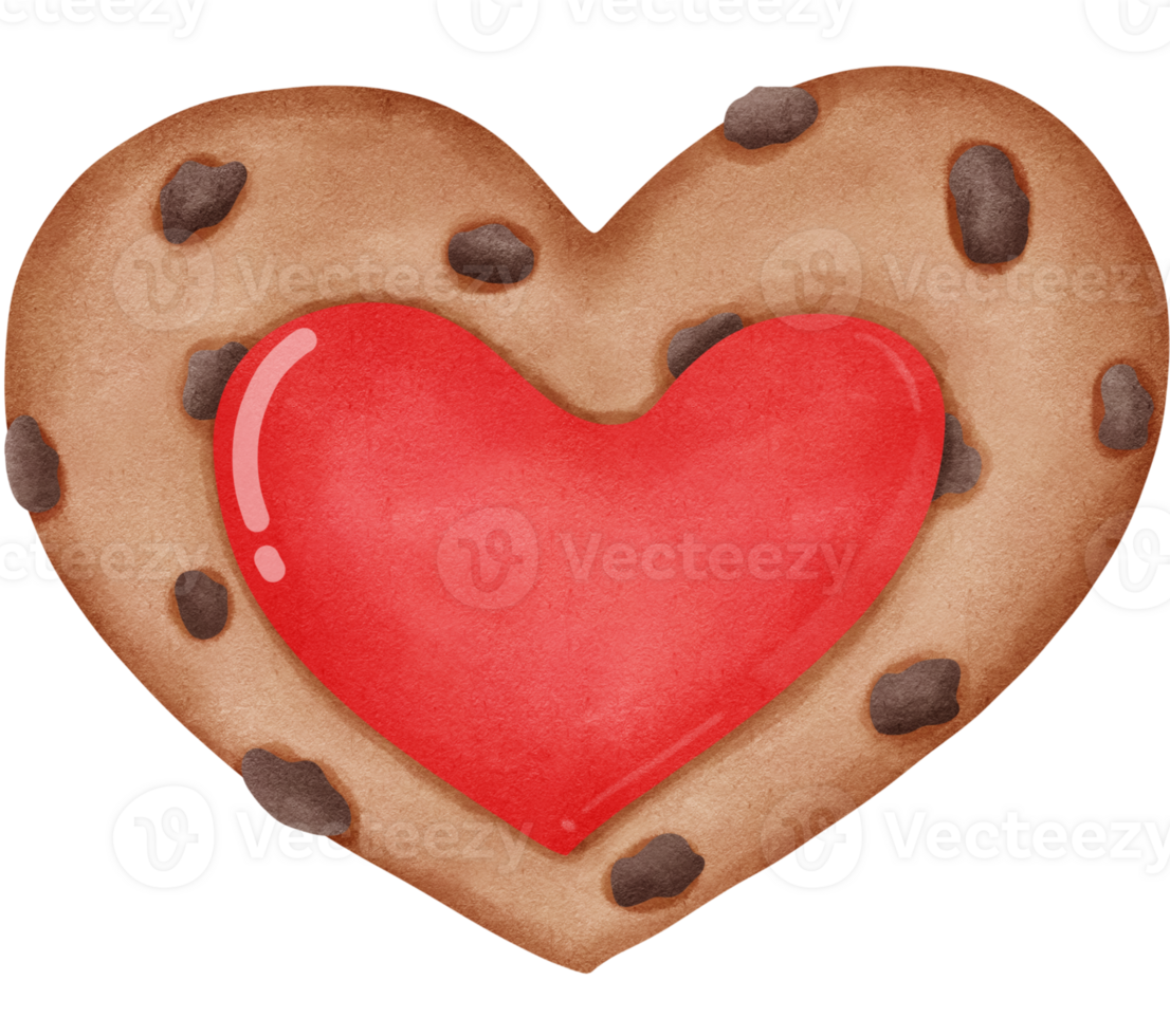Cookie chocolet heart png