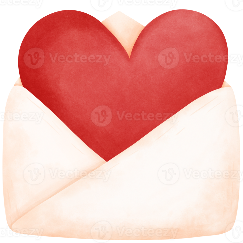 red heart letter png