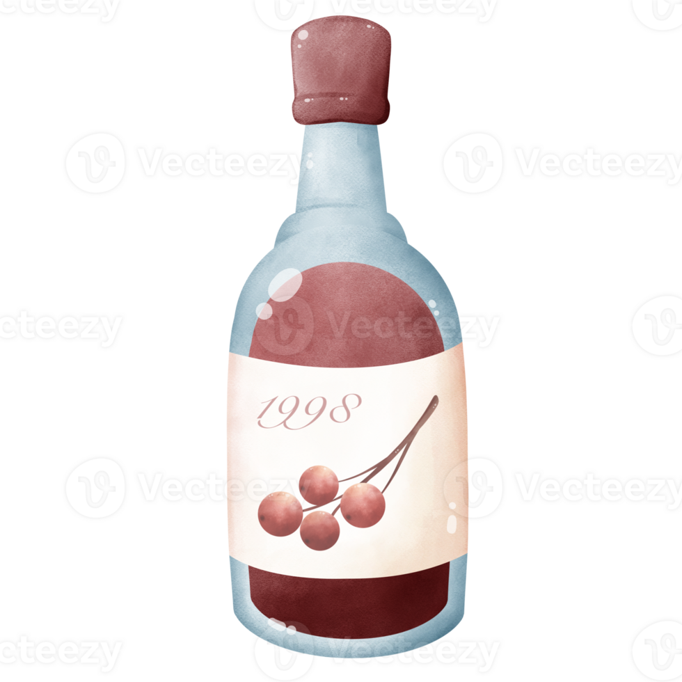 Bottle of red wine png