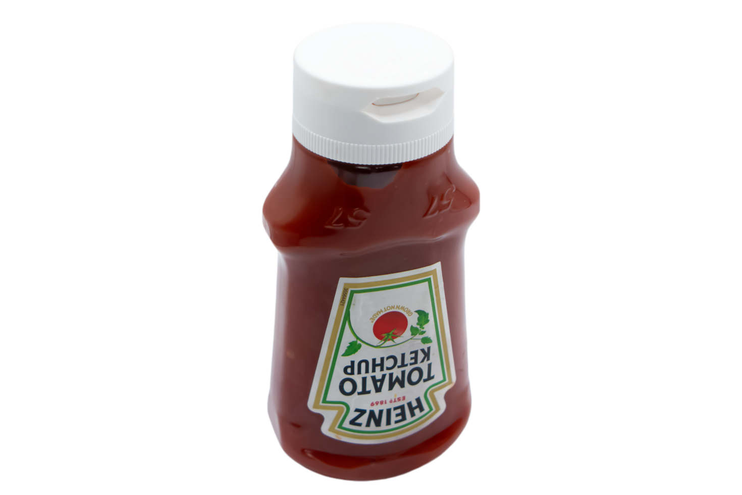 Heinz tomato ketchup sauce in plastic squeezable bottle png