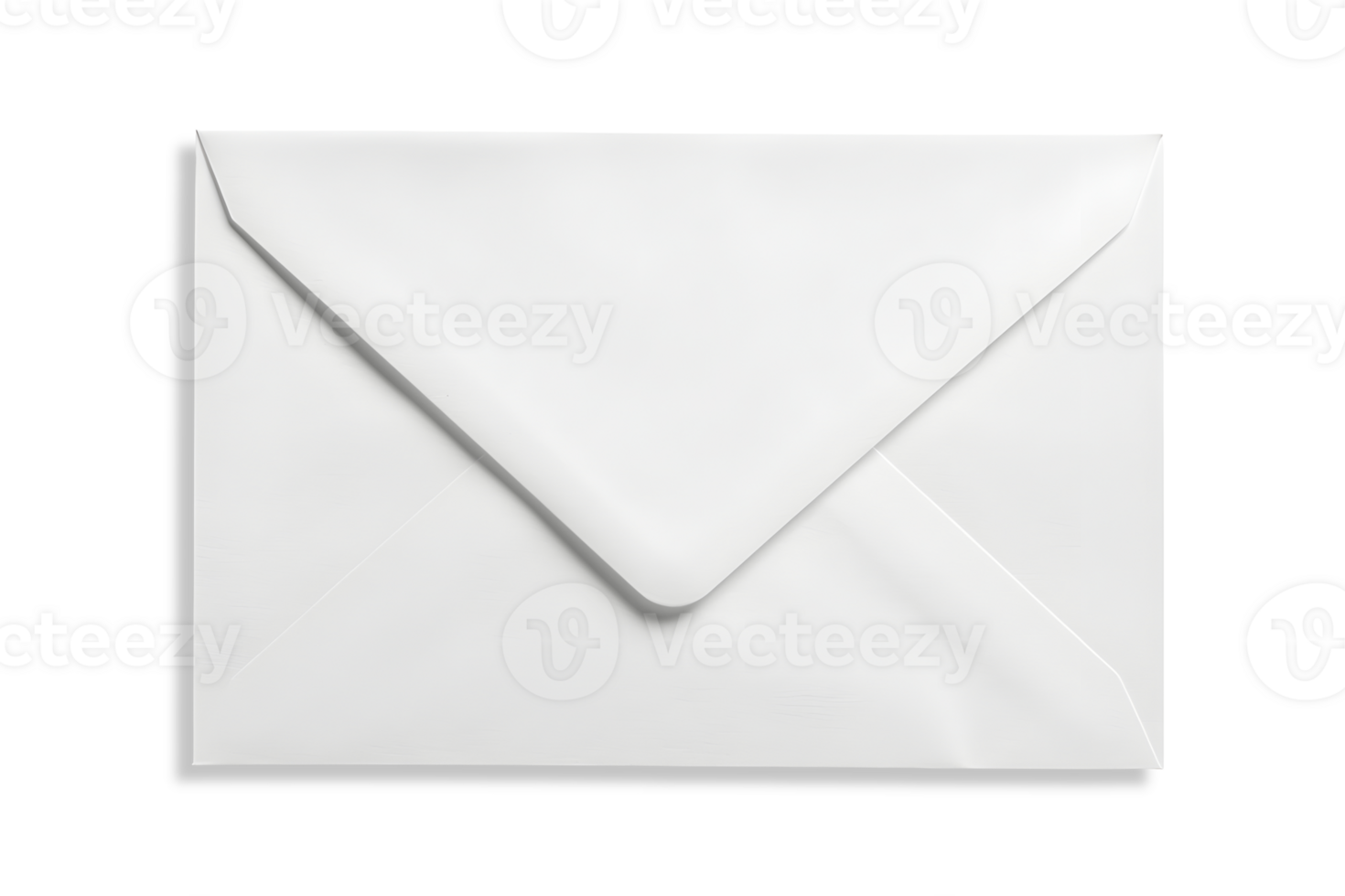 White envelope with a flap isolated on transparent background. png