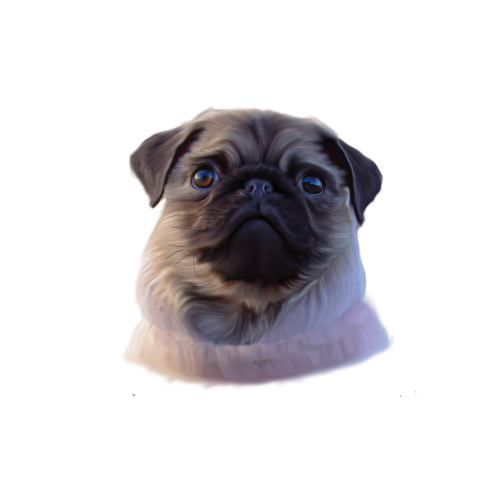 Sitting French Bulldog Puppy Portrait Illustration Oil Painting Digital Art png