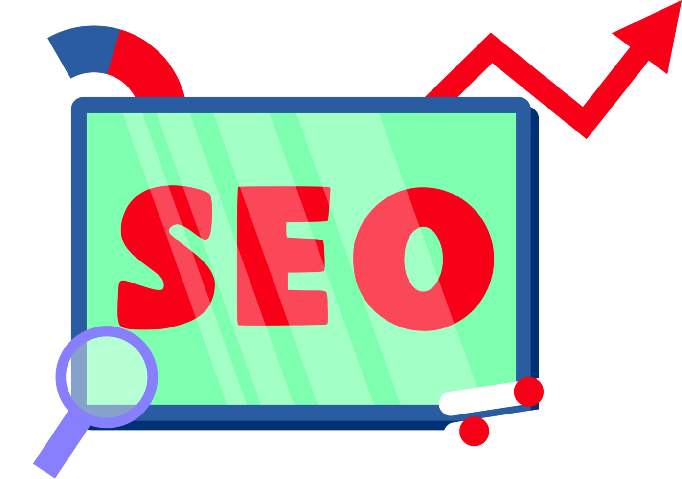 SEO data analytics optimization dashboards illustration png