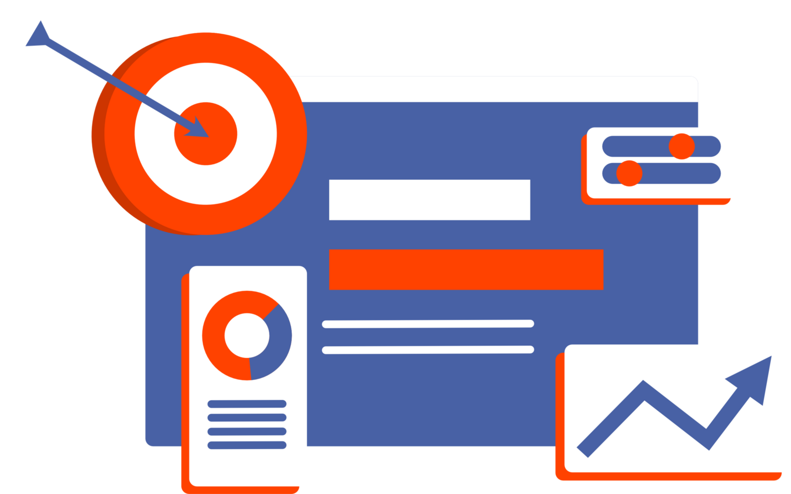 Growth data analytics optimization dashboard illustration png