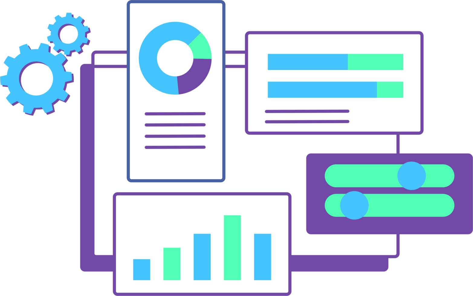 business analysis app web dashboard isometric illustration png