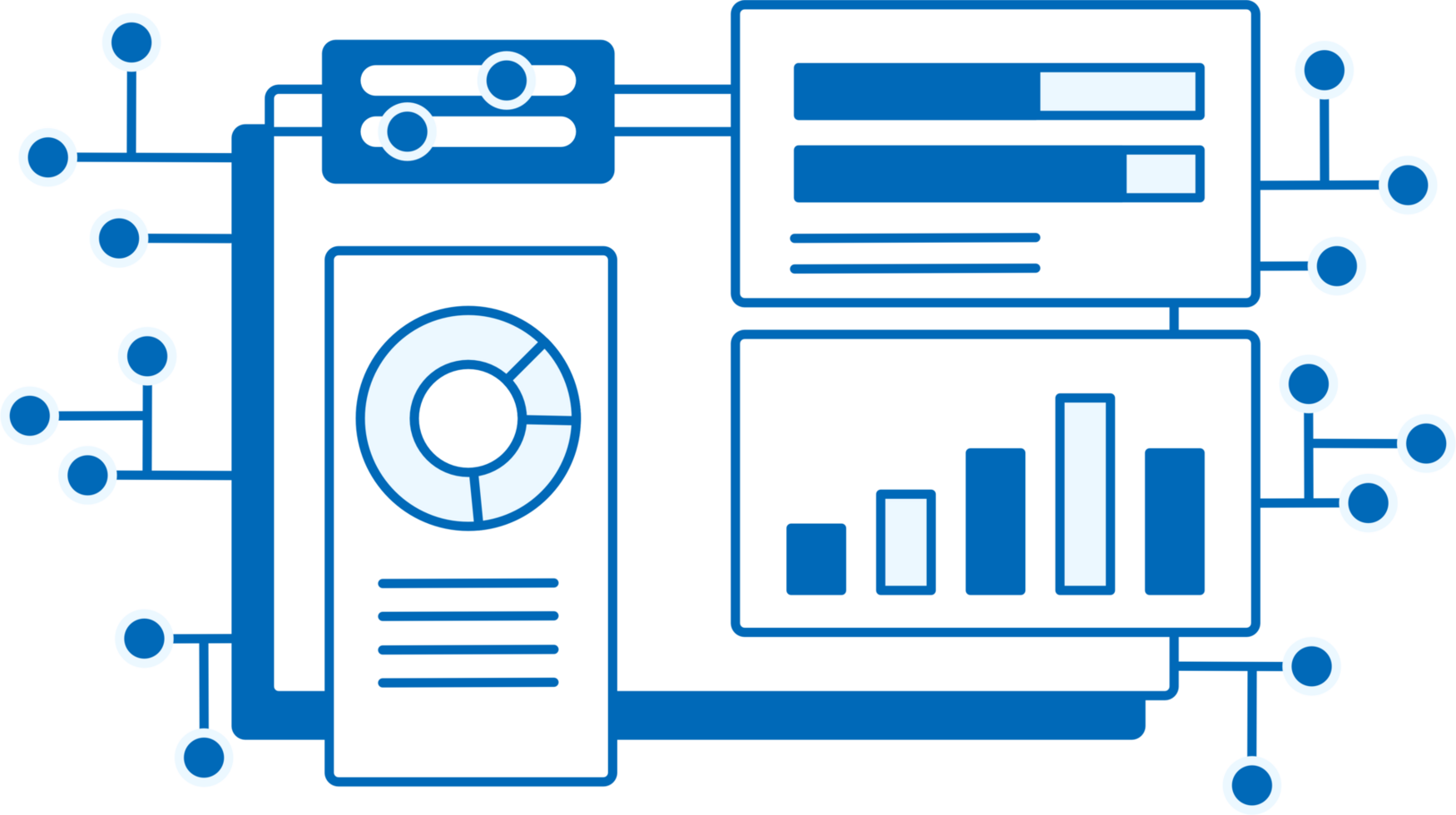 business analysis app dashboard isometric network illustration png