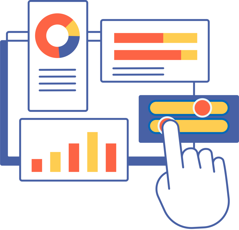 business analysis app dashboard isometric illustration png
