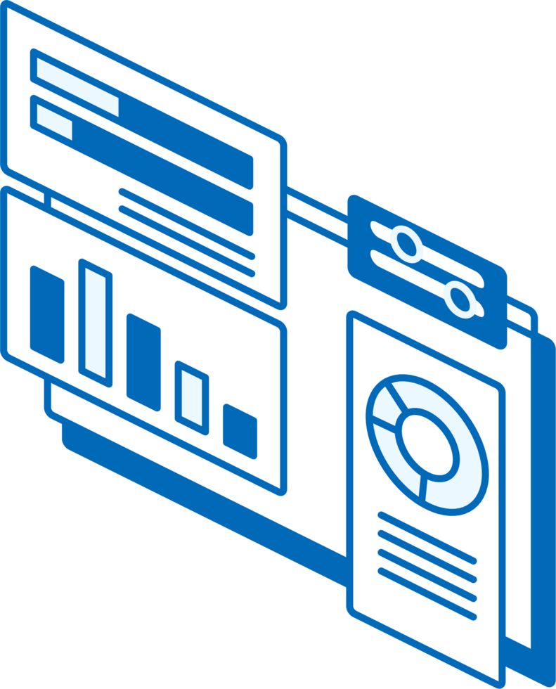 analysis of business reports, visual data analysis dashboard digital illustration png