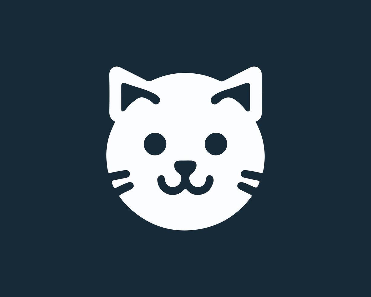 a cat's face icon on a dark background vector