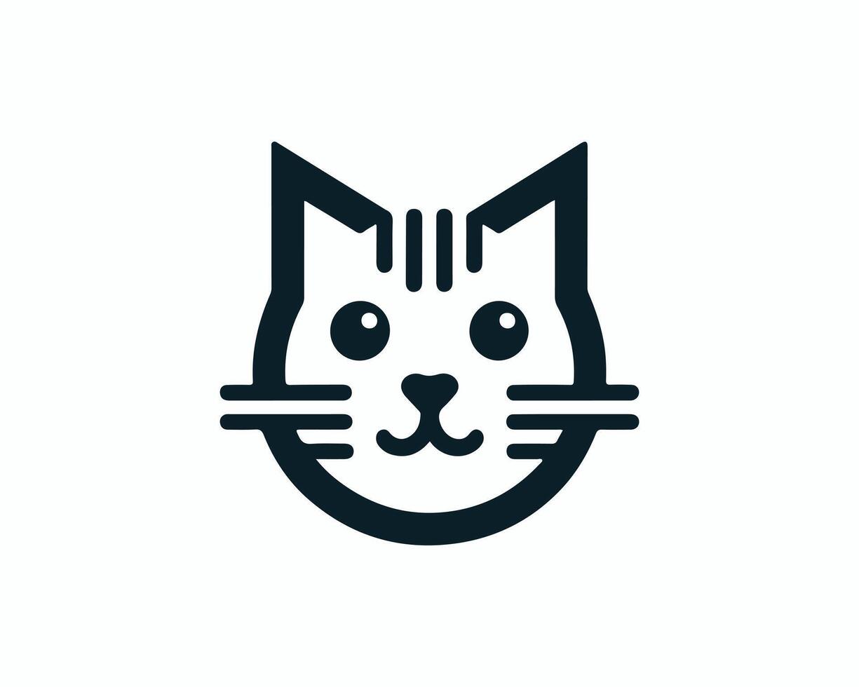 a cat's face icon on a white background vector
