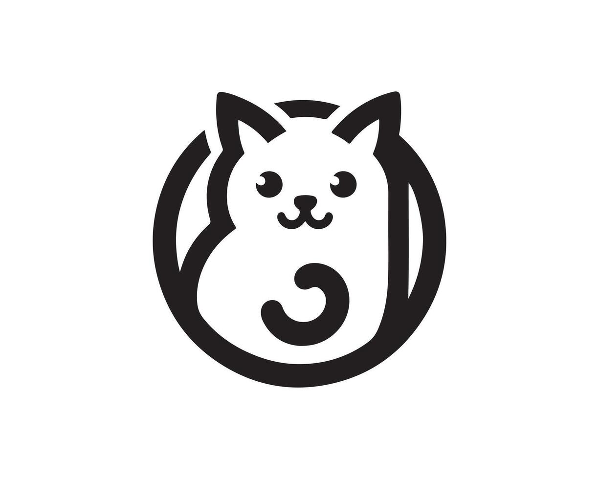 a black and white logo for a cat vector