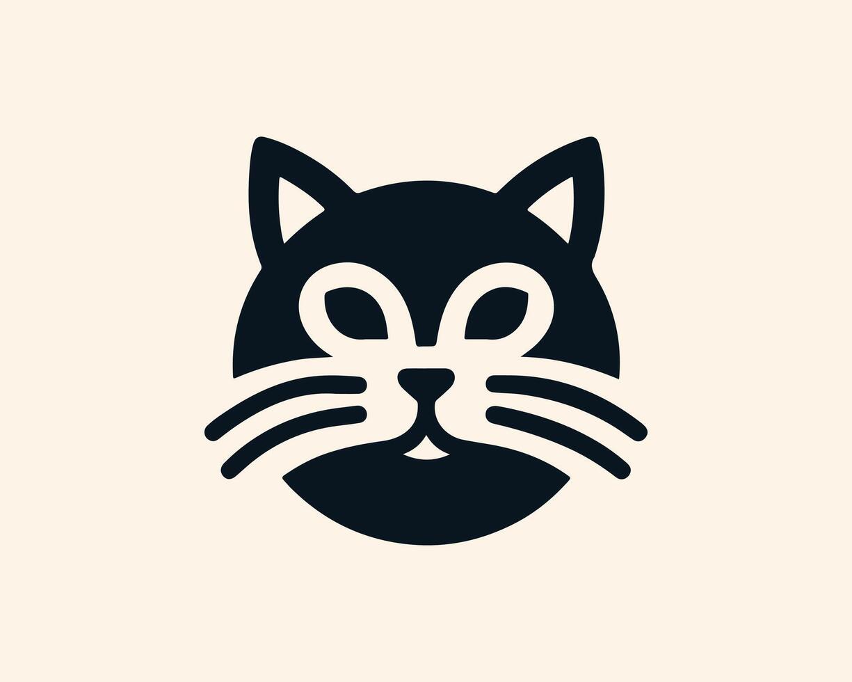 a black cat head icon on a light background vector