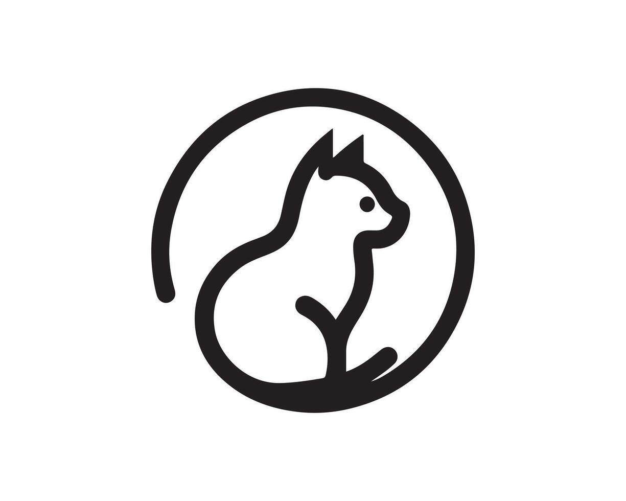 a black and white logo of a cat vector