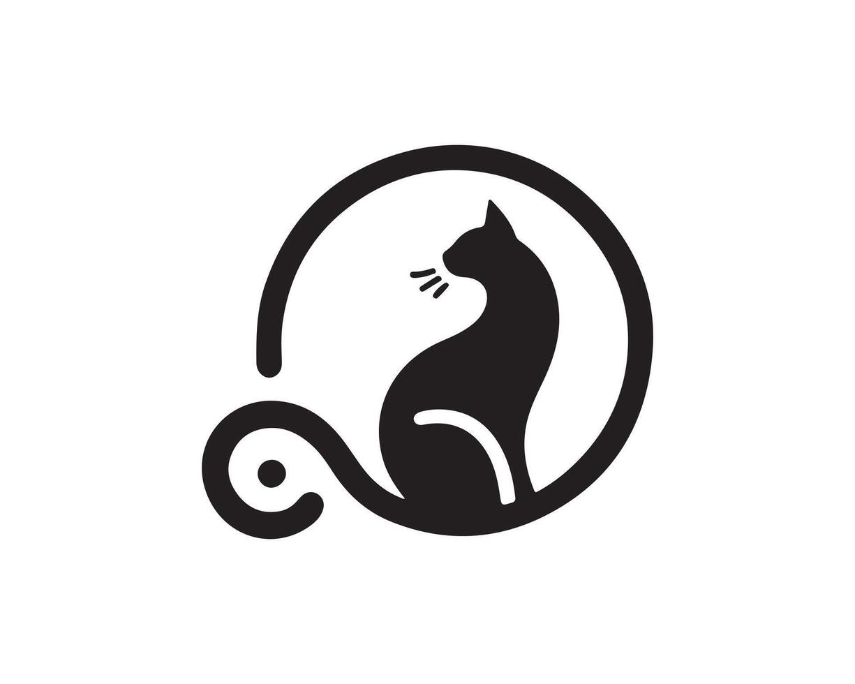 a black and white logo of a cat vector