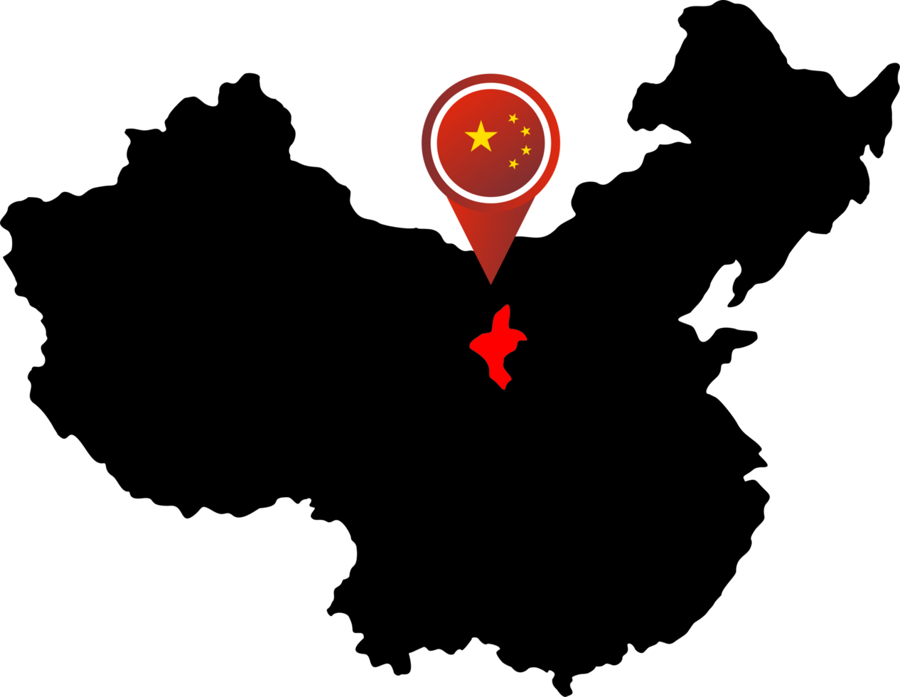 China pin map location Ningxia png