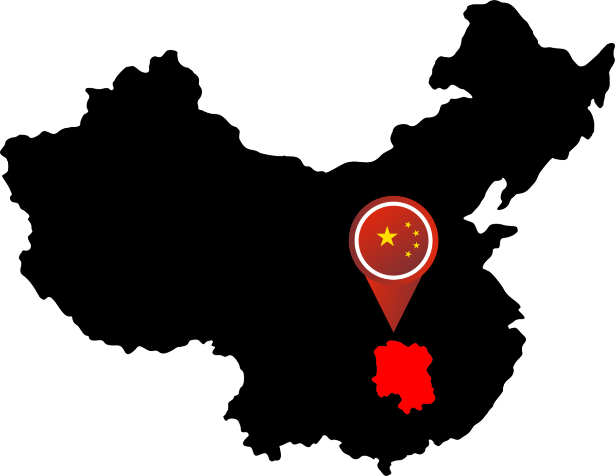 China pin map location Hunan png