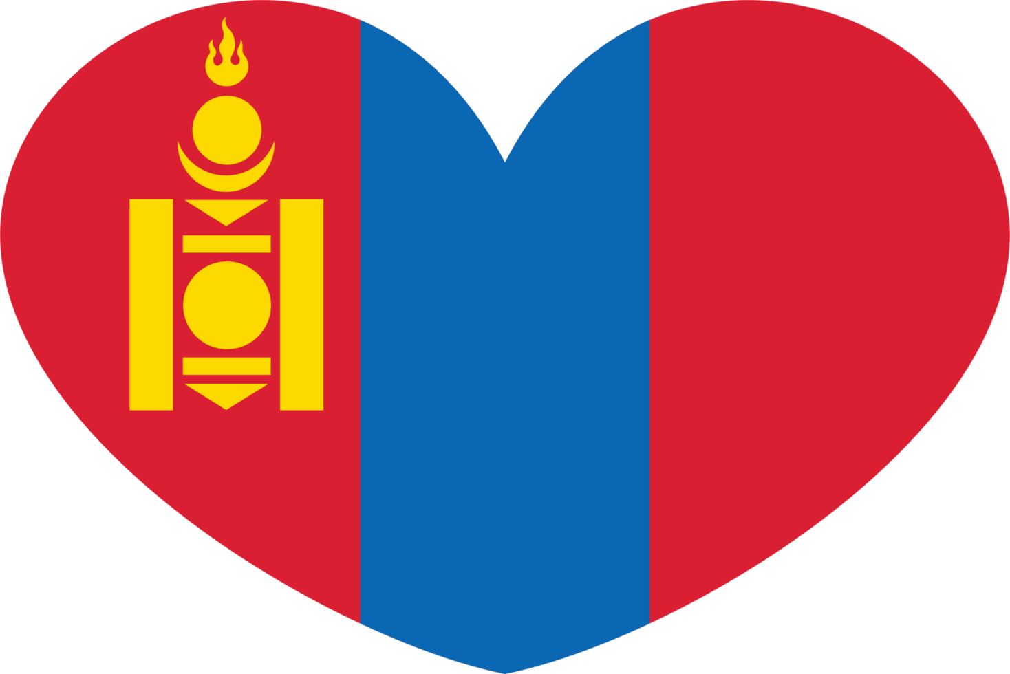 Mongolia flag heart shape png