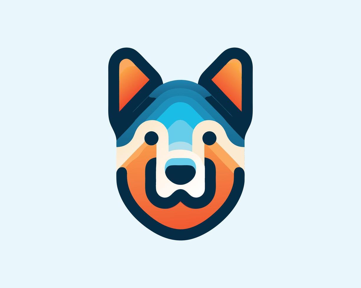 a dog head with a colorful background vector