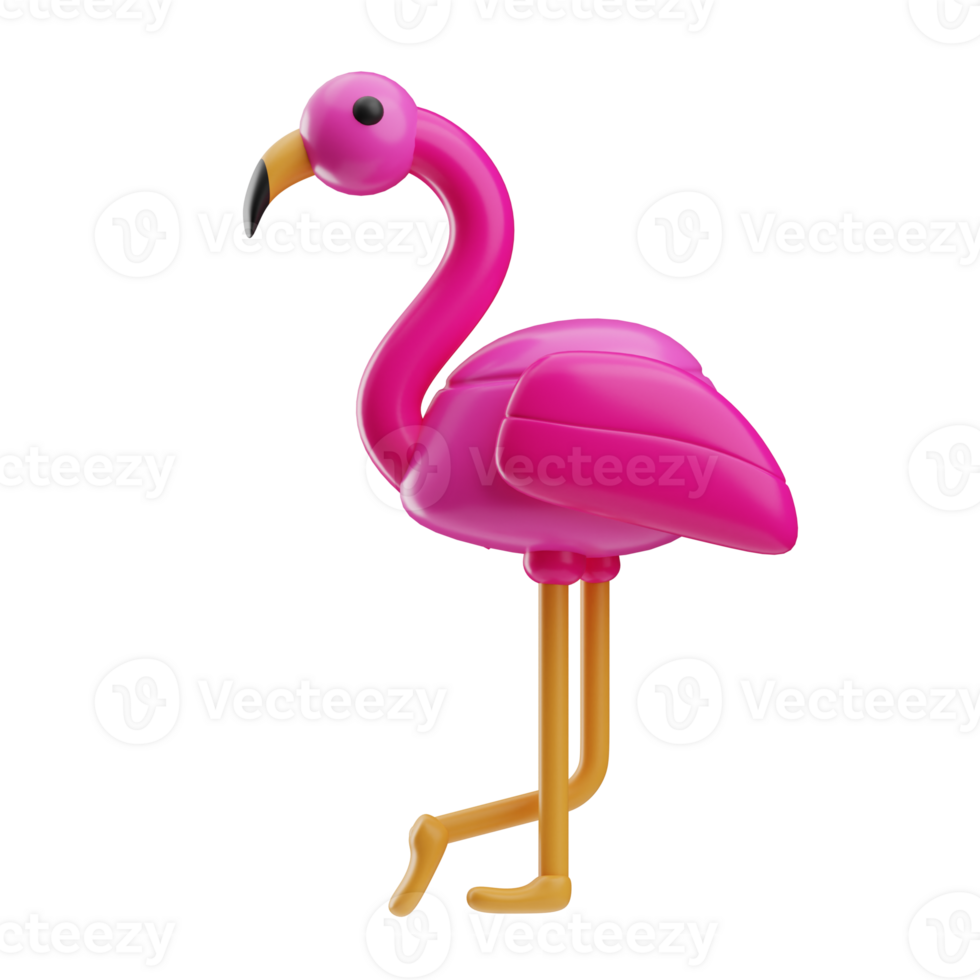 Flamingosummer holiday illustration 3D png