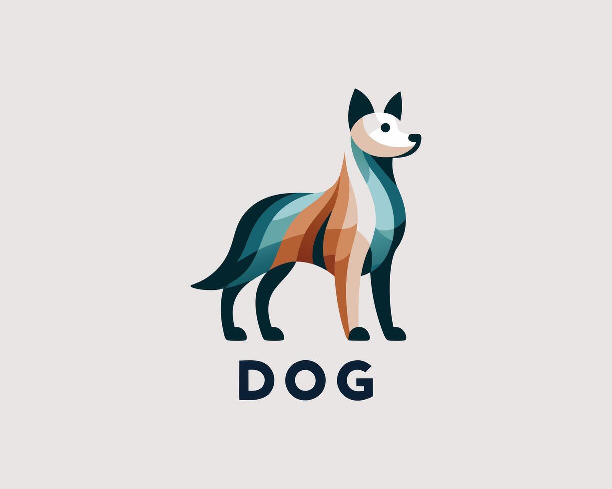dog logo design, illustration vector