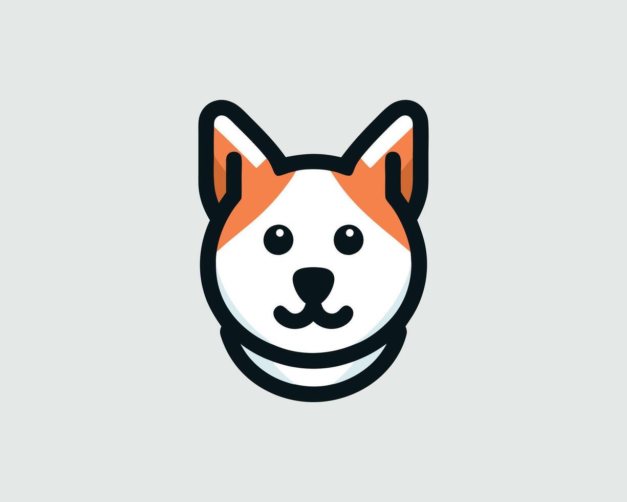 a dog head icon on a white background vector