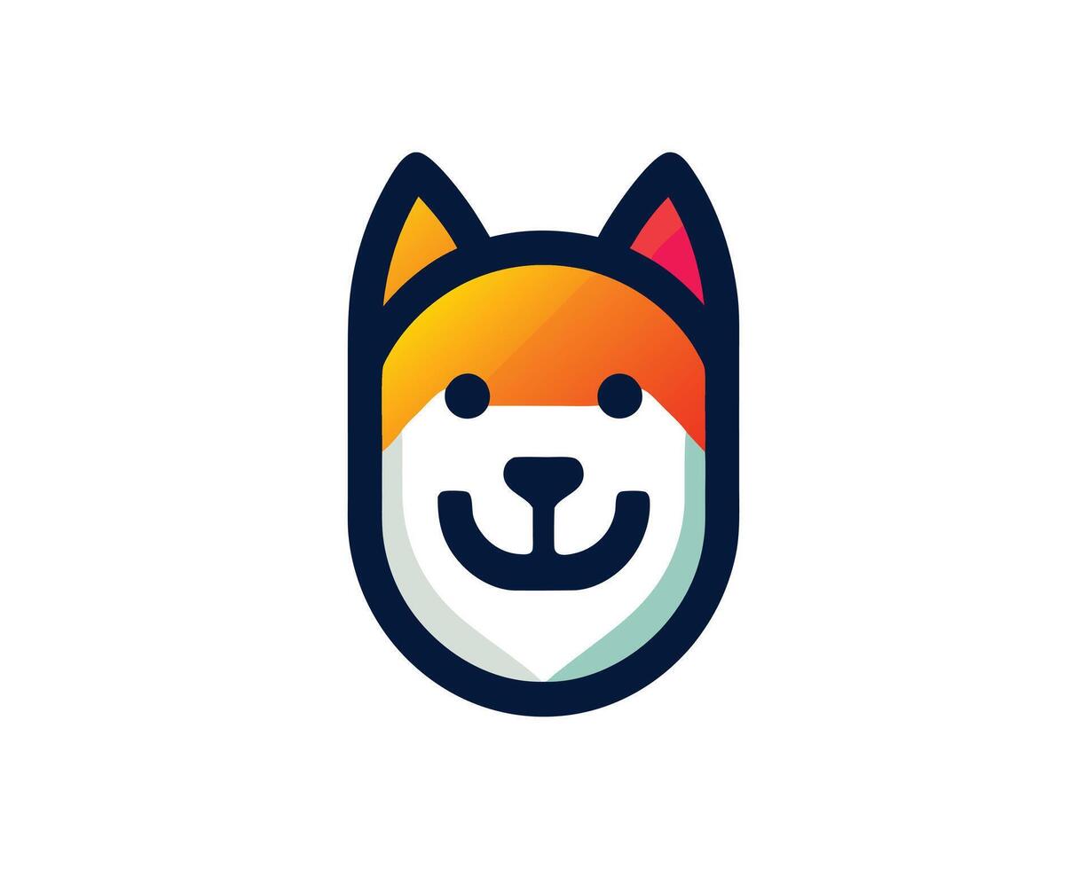 a dog head with a colorful face vector