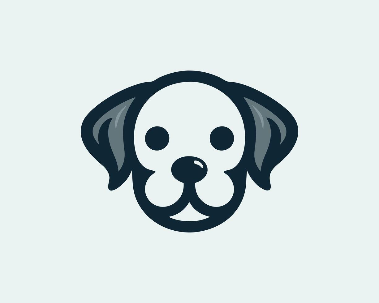 a dog head logo with a black and white background vector