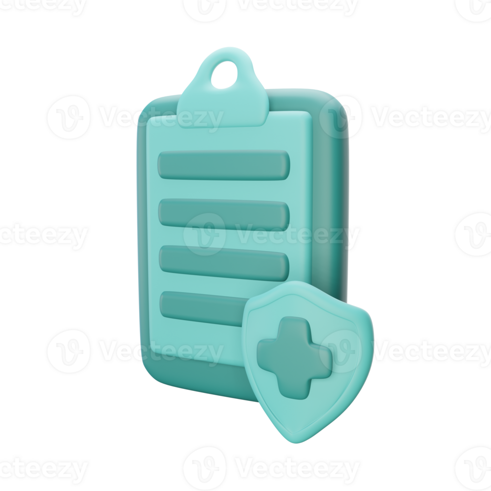 Medical clipboard icon. 3d illustration with healthcare concept png