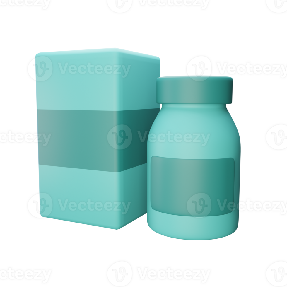 Monochrome icon of medicine bottle with box on side png