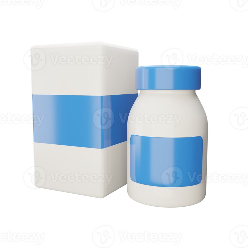 Medicine bottle icon with box on side png