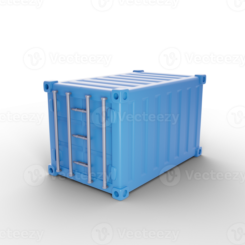 Container, 3D icon with logistics transportation concept png