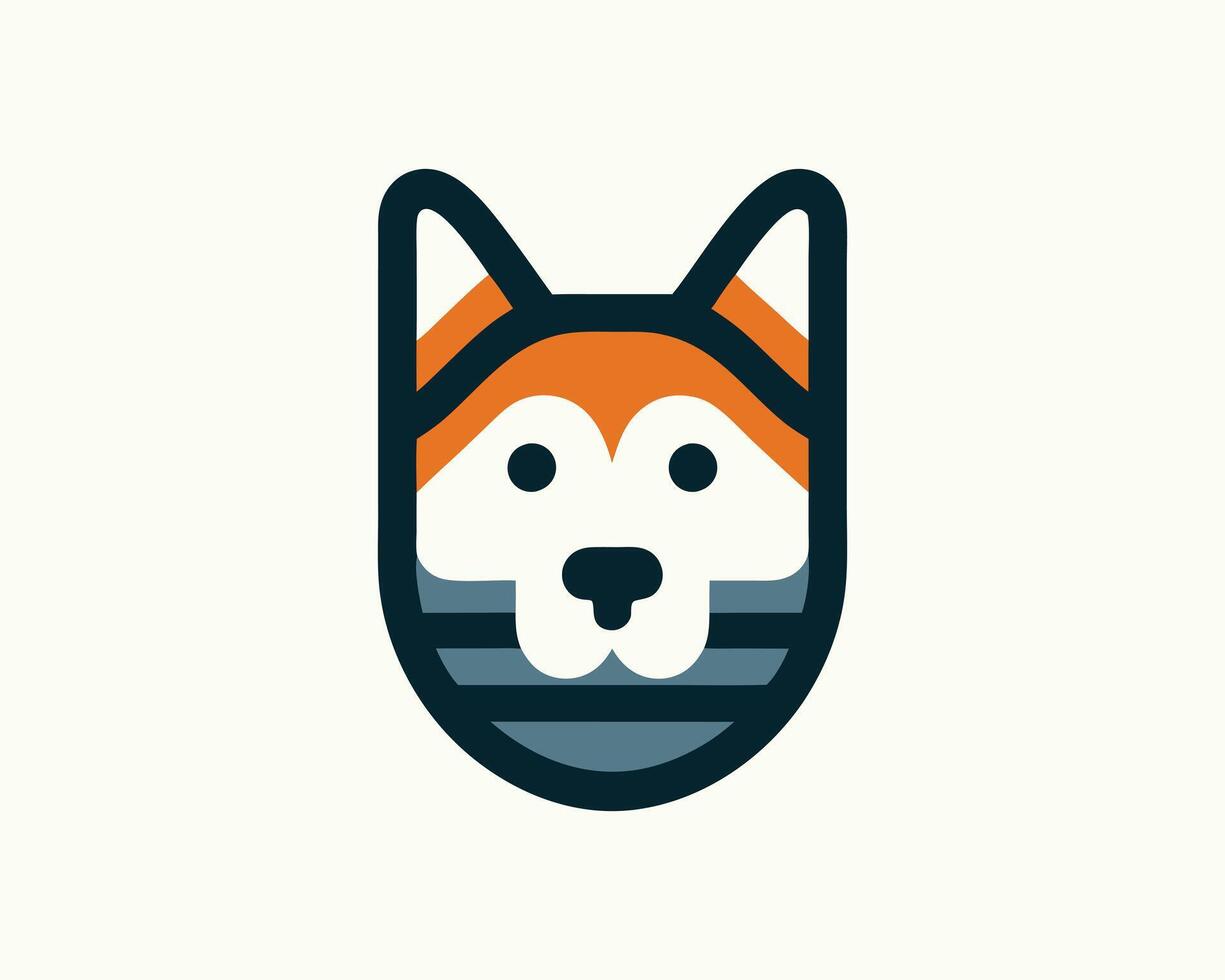 a dog with a striped face and a striped collar vector