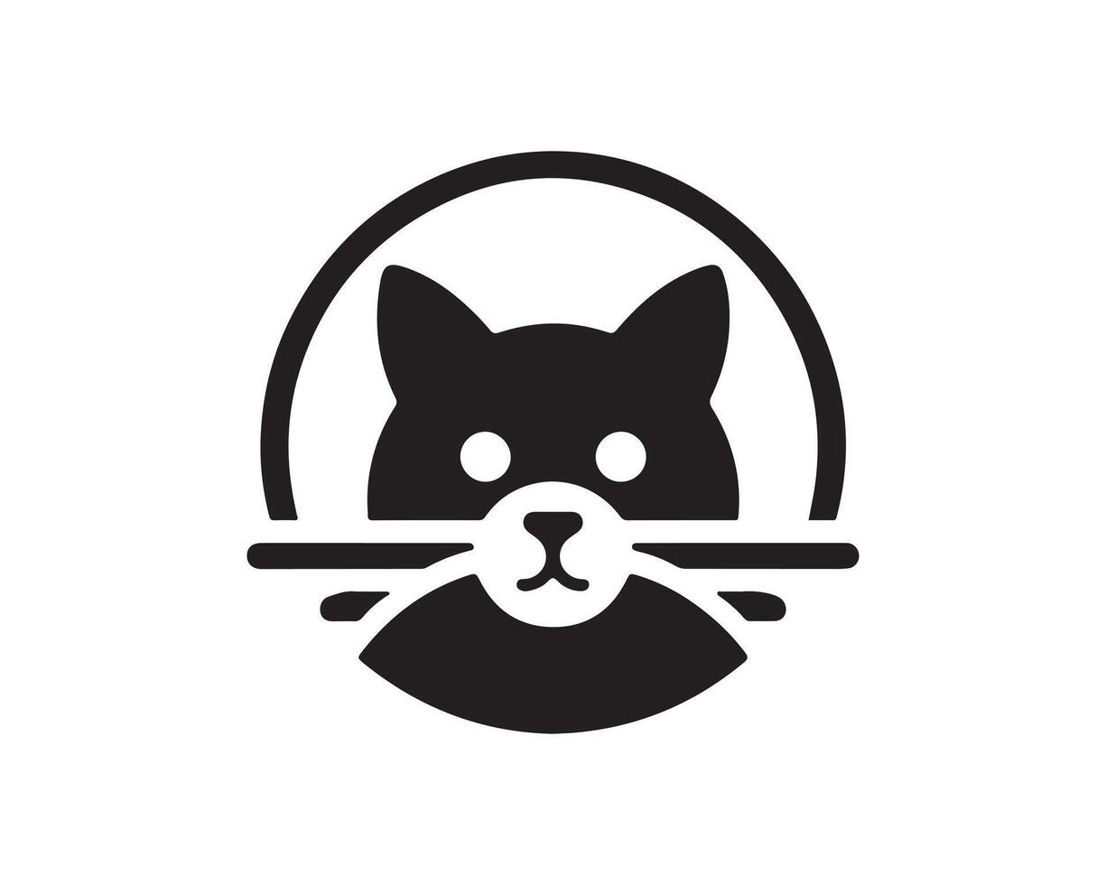 a black and white cat logo vector