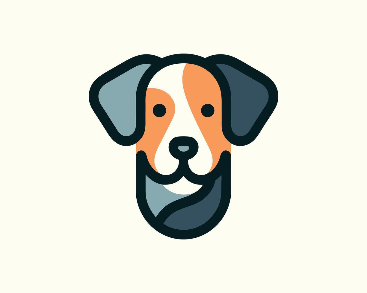 a dog head with a black and white color scheme vector