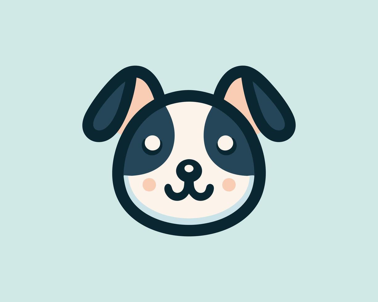 a cartoon dog face with a black and white face vector