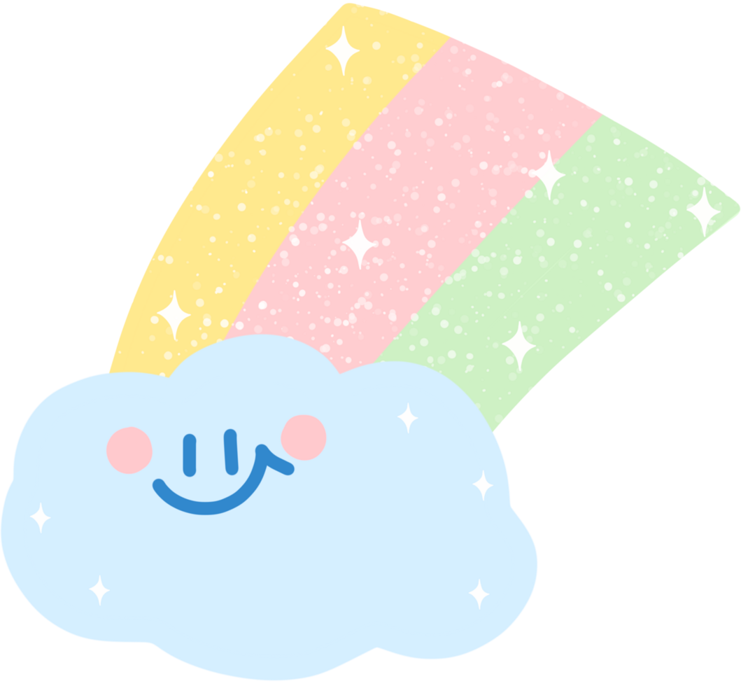 cloud with rainbow png
