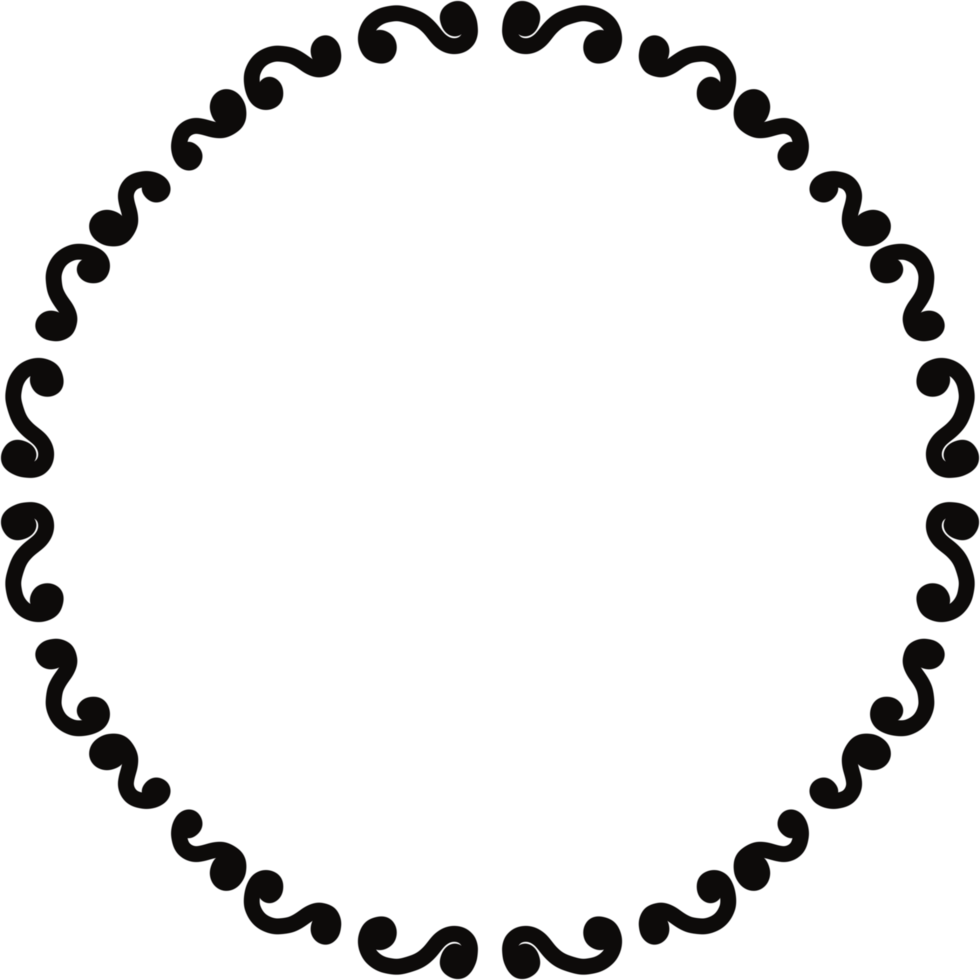 Black color circle frame png