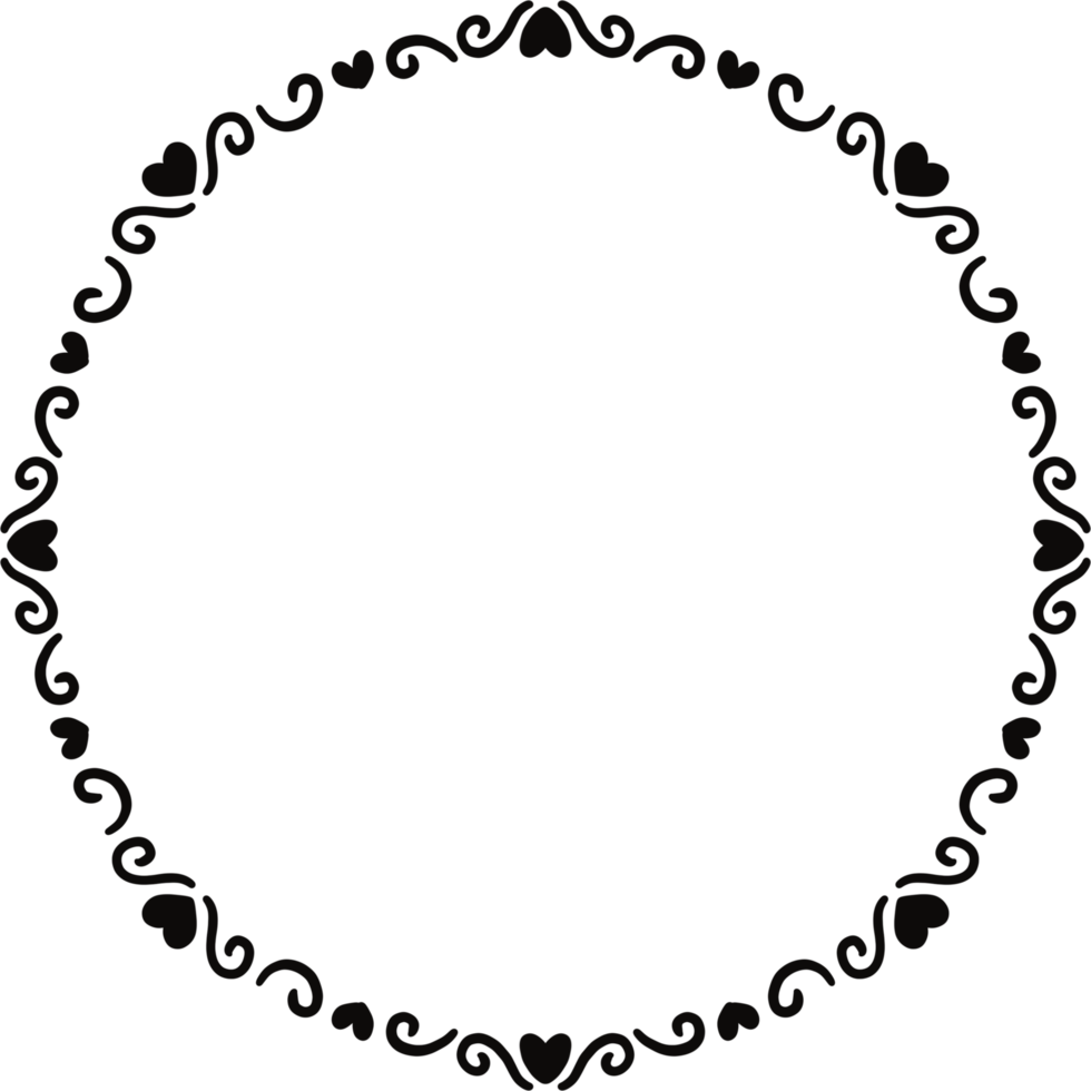 Black color princess frame with heart png