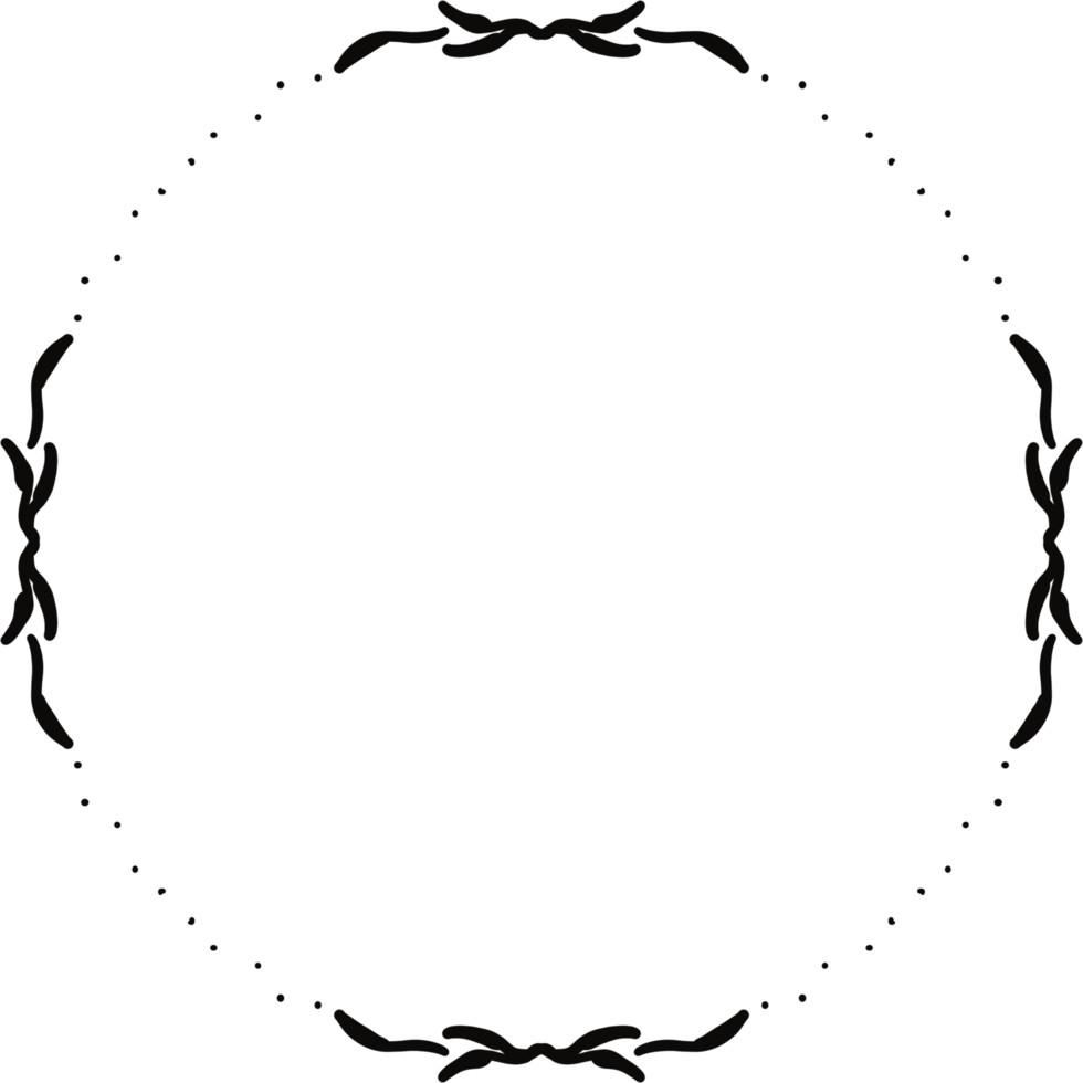 leaf pattern black color circle frame png