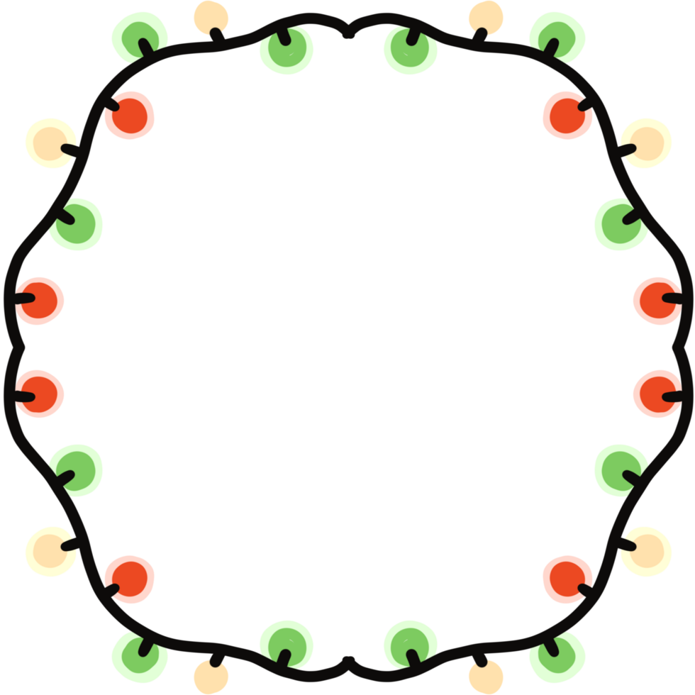 Christmas light circle frame png