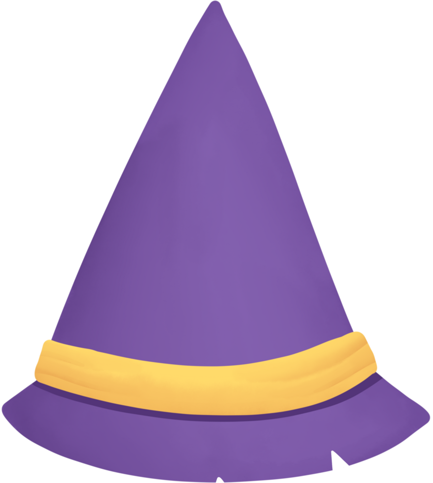 Watercolor style wizard hat, Halloween festival illustration png
