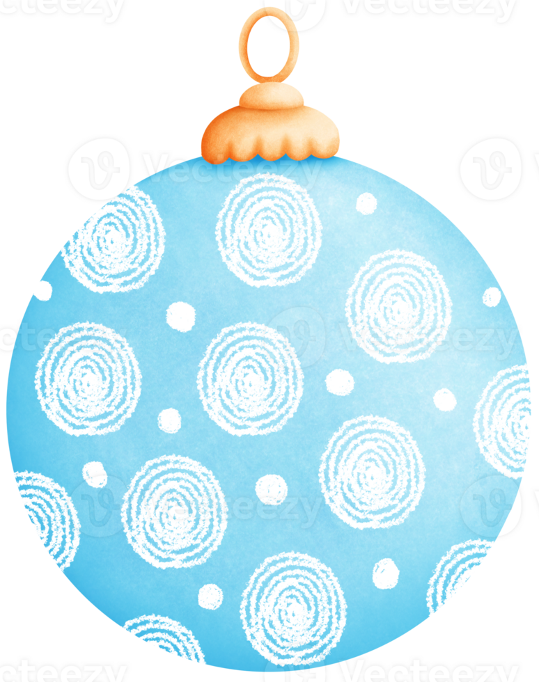 Cute and Colorful Christmas blue Ball with white circle pattern. Illustrations for Holiday Decor png
