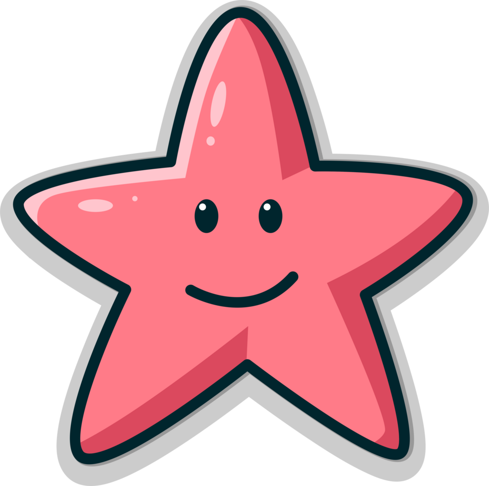 Starfish in cartoon style png