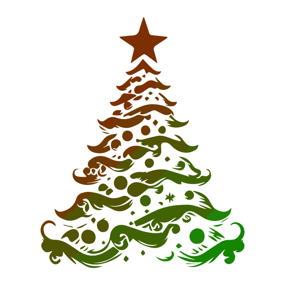 Christmas tree design with star png