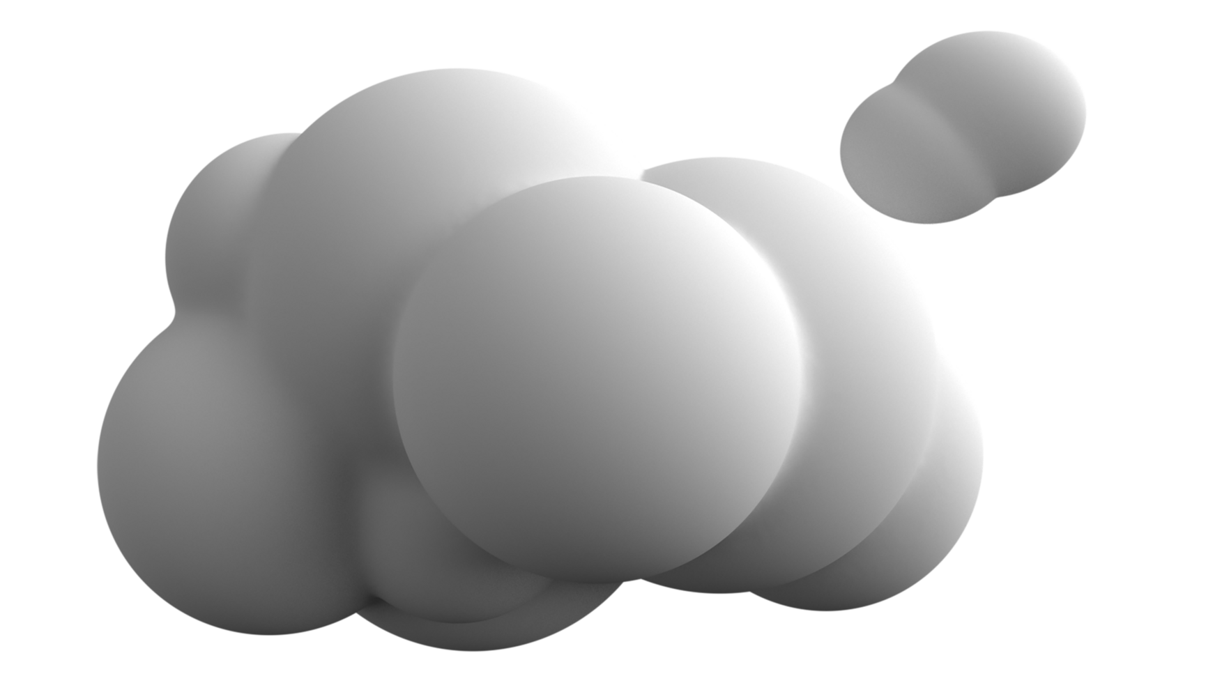 3D Cloud illustrations second angle png