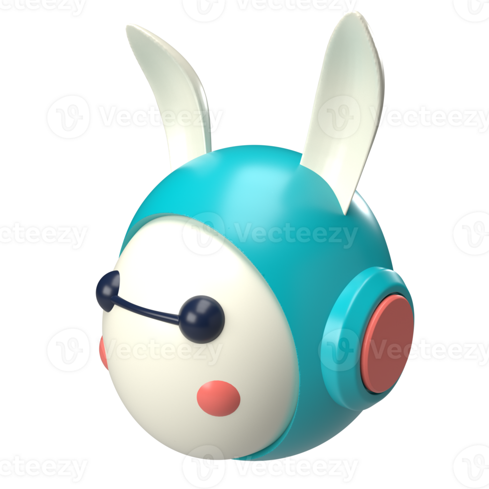 3D character space rabbit side view png